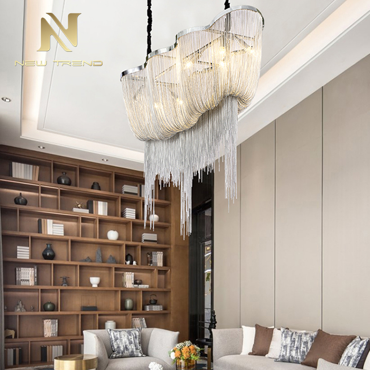 Hot selling aluminum chain modern luxury style living room restaurant decoration chandelier DY8026