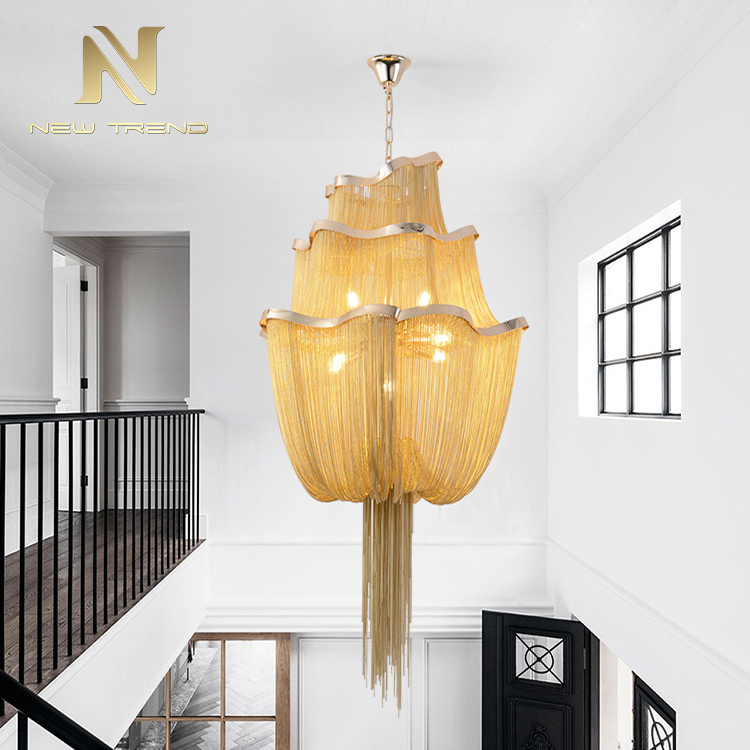 indoor decoration villa home restaurant metal chrome modern led pendant lamp DY8035