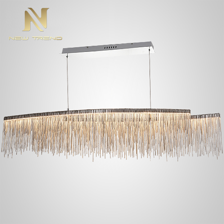 Modern indoor decoration pink gold color optional ceiling mounted led linear pendant light DY8060