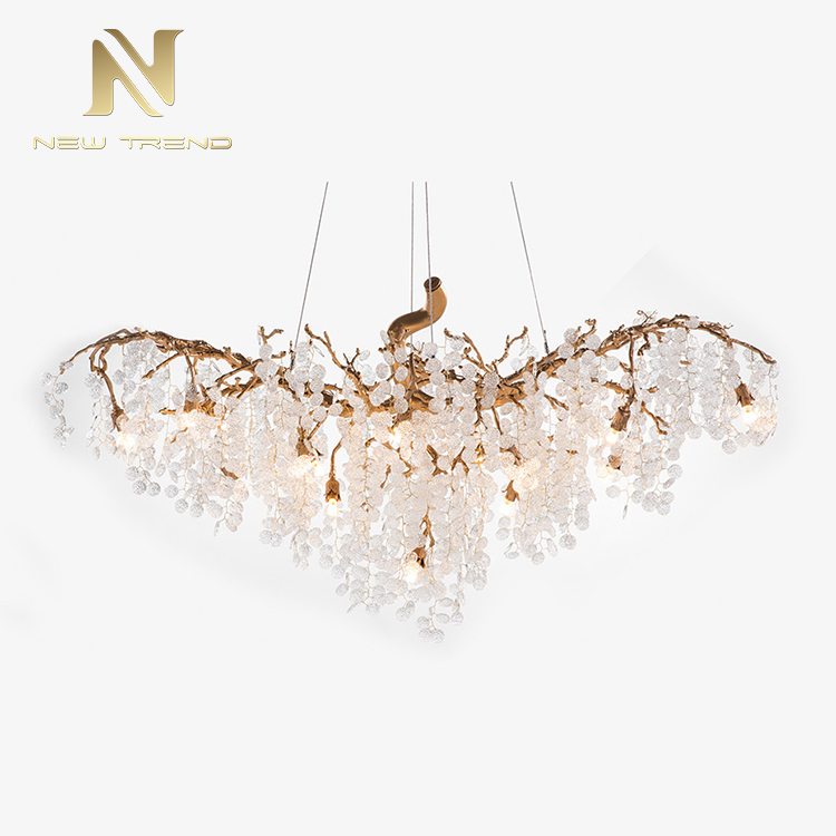 Unique design residential decoration lighting copper glaze modern led chandelier DZ4874