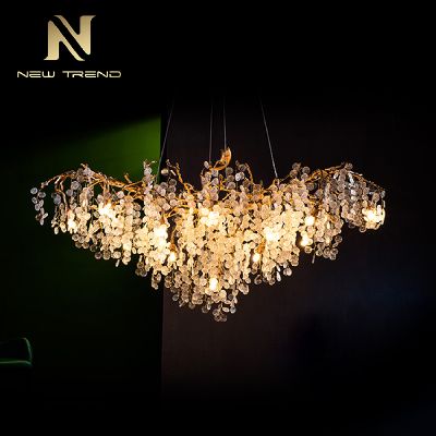 Unique design residential decoration lighting copper glaze modern led chandelier DZ4874