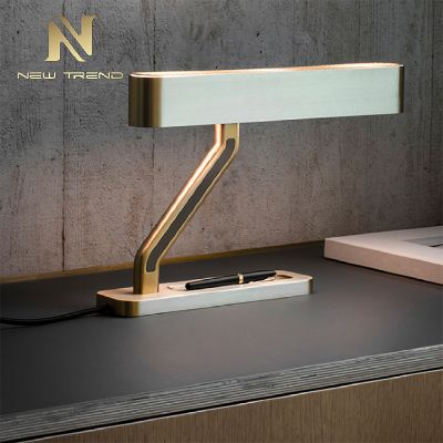 High quality modern style Indoor bedroom study room lighting copper led table lamp G8807