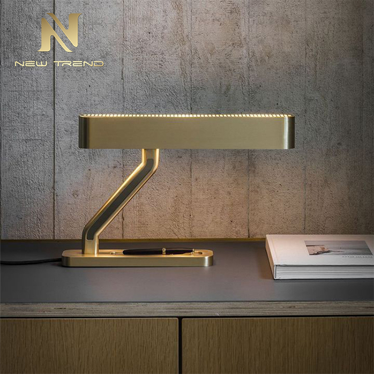 High quality modern style Indoor bedroom study room lighting copper led table lamp G8807