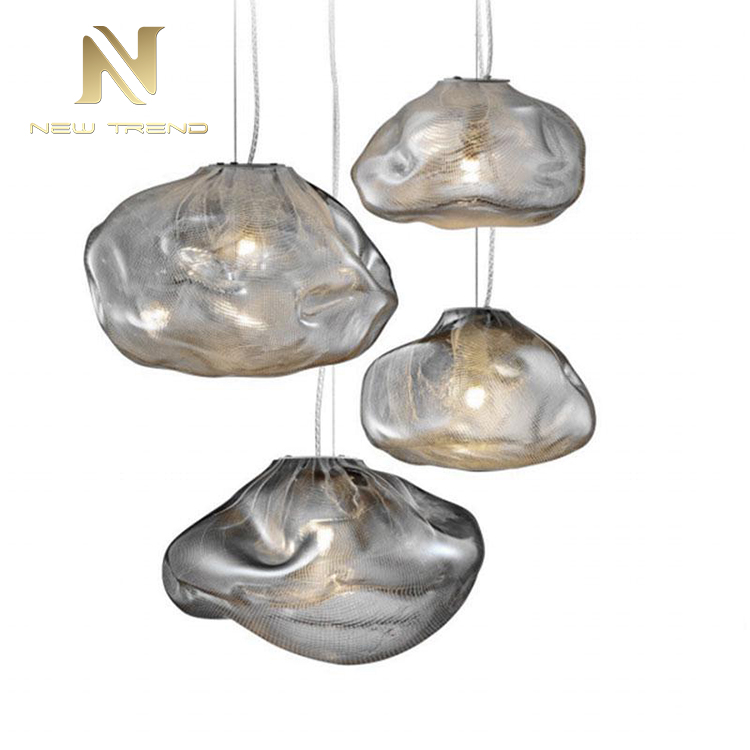 residential living room dinning room irregular shape glass modern led pendant light PKX5129