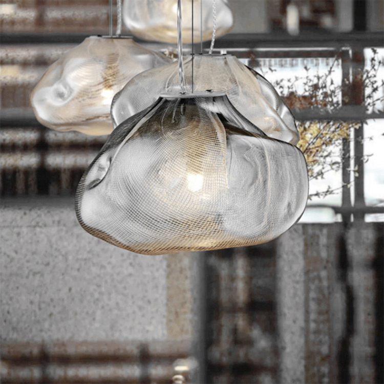 residential living room dinning room irregular shape glass modern led pendant light PKX5129