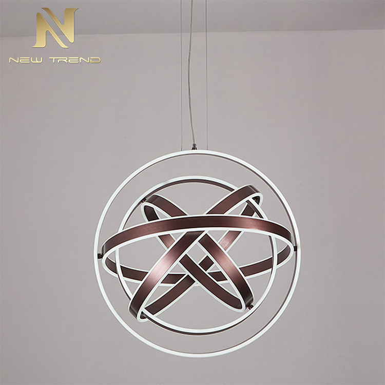 New design indoor home decoration lighting aluminum acrylic led chandelier PKW8007