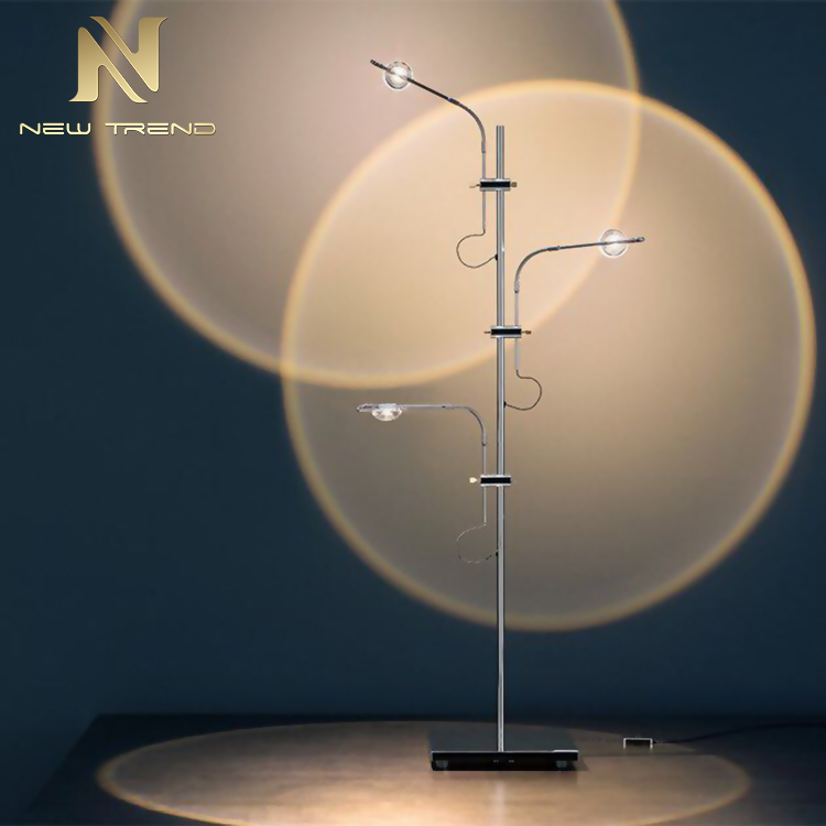 New product indoor decoration stainless steel frame chrome modern led floor lamp PMU8301