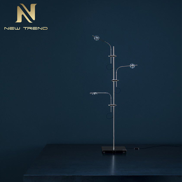 New product indoor decoration stainless steel frame chrome modern led floor lamp PMU8301