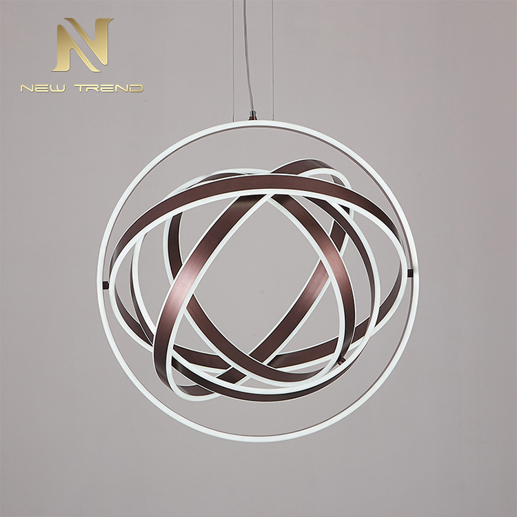 New design indoor home decoration lighting aluminum acrylic led chandelier PKW8007