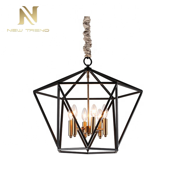 New product indoor living room dinning room iron frame black led pendant lamp P5950PA