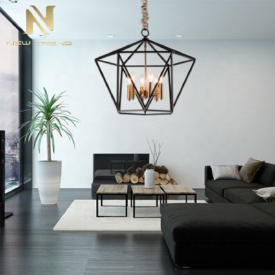 New product indoor living room dinning room iron frame black led pendant lamp P5950PA