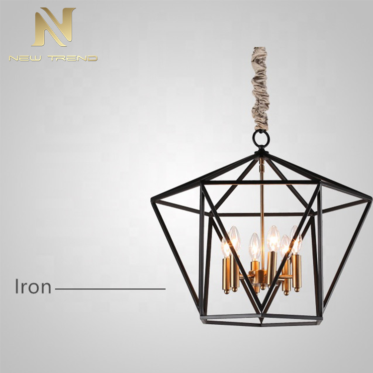 New product indoor living room dinning room iron frame black led pendant lamp P5950PA