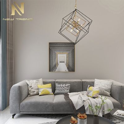 indoor shop restaurant home decoration lighting iron frame cube led chandelier P6647PA