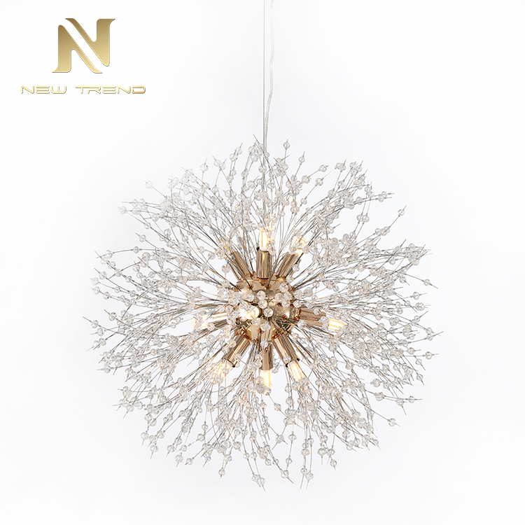 Modern design indoor fixtures decorated living room bedroom led crystal chandelier PT0289