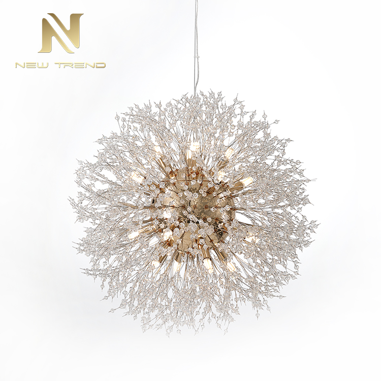 Modern design indoor fixtures decorated living room bedroom led crystal chandelier PT0289