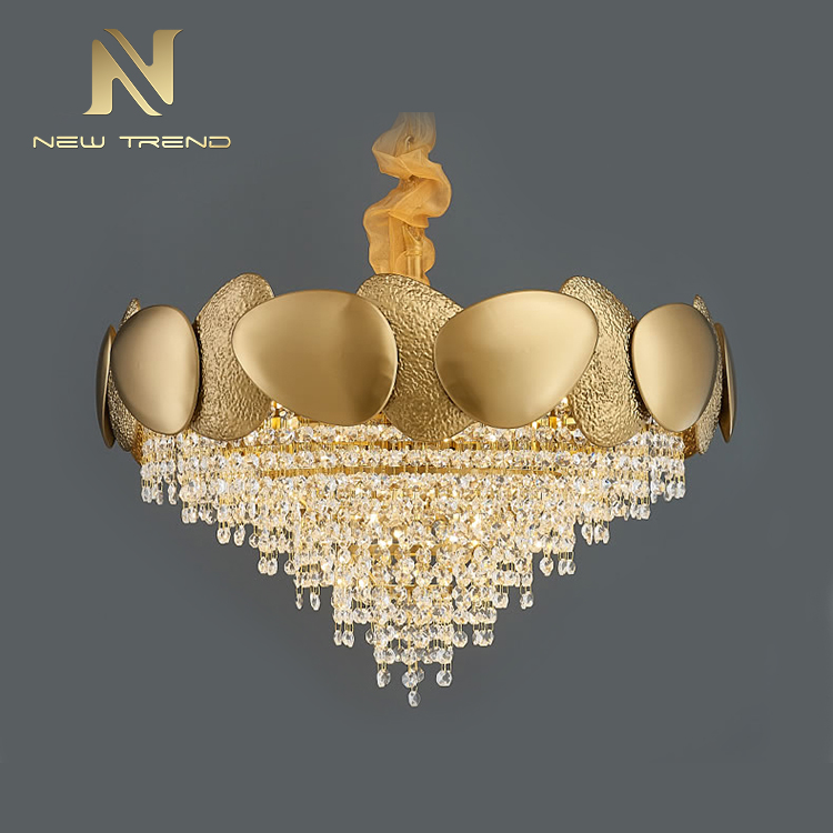 Contemporary indoor decoration lighting stainless steel crystal led chandelier PA8554