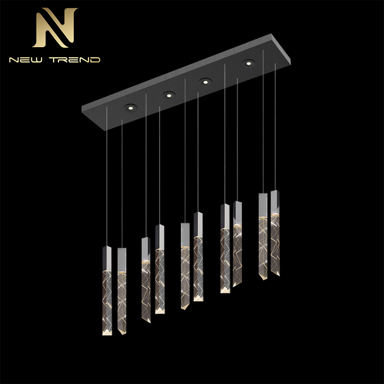 New Model Gallery Villa Decoraion Gold Chrome LED Commercial Crystal Pendant Light PJ8031