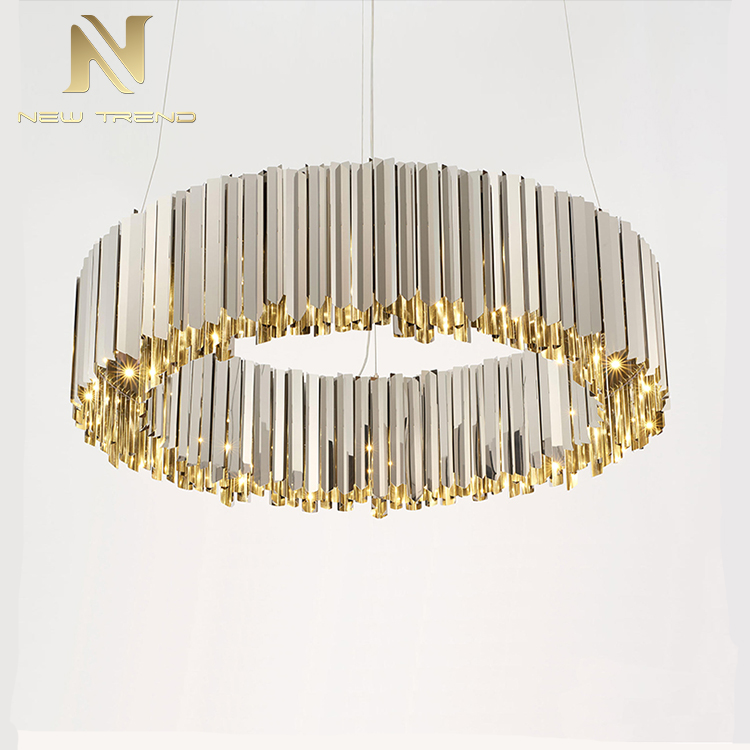 Hot Sale Gallery Villa Decorative Nordic Modern Chrome Cylinder Pendant Light PMU846