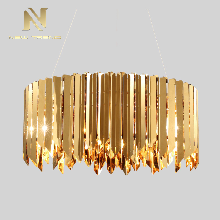 Hot Sale Gallery Villa Decorative Nordic Modern Chrome Cylinder Pendant Light PMU846