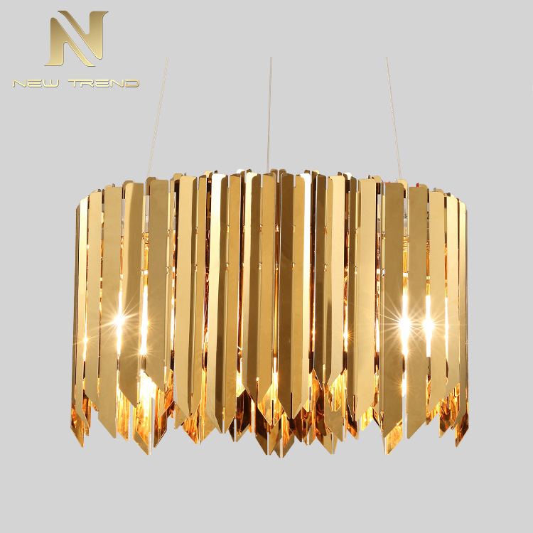 Hot Sale Gallery Villa Decorative Nordic Modern Chrome Cylinder Pendant Light PMU846