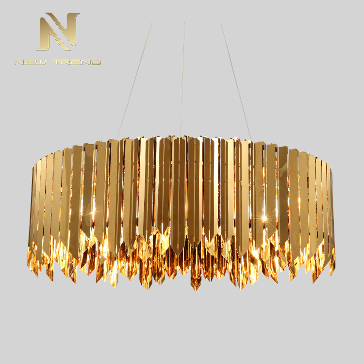 Hot Sale Gallery Villa Decorative Nordic Modern Chrome Cylinder Pendant Light PMU846