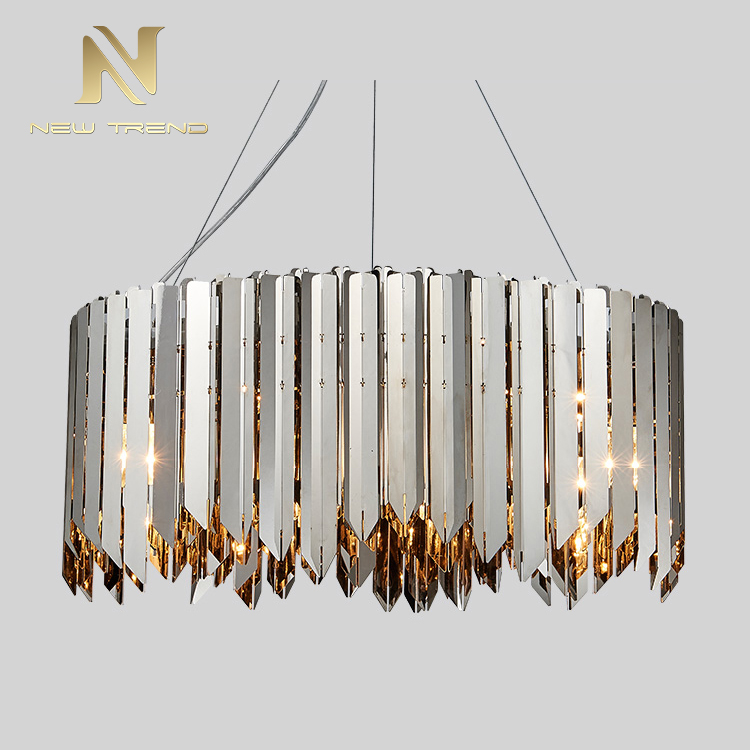 Hot Sale Gallery Villa Decorative Nordic Modern Chrome Cylinder Pendant Light PMU846