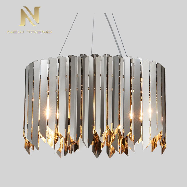 Hot Sale Gallery Villa Decorative Nordic Modern Chrome Cylinder Pendant Light PMU846