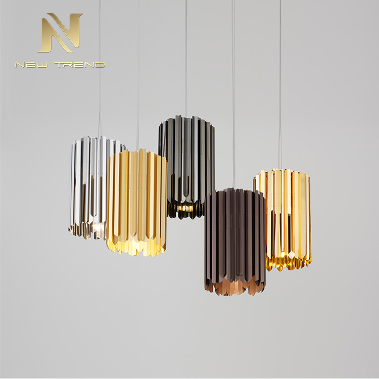 New Arrival Modern Style Home Villa Indoor Decoration Brass Gold LED Pendant Light PMU849