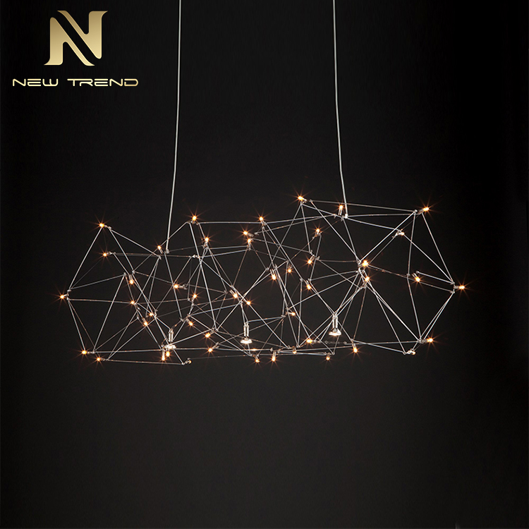 New Model Hotel Villa Decoration Artistic Style Chromed Modern LED Pendant Lamp PY8317