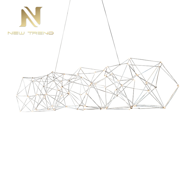 New Model Hotel Villa Decoration Artistic Style Chromed Modern LED Pendant Lamp PY8317