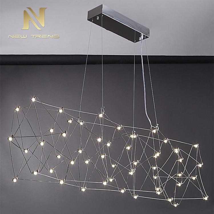 New Model Hotel Villa Decoration Artistic Style Chromed Modern LED Pendant Lamp PY8317