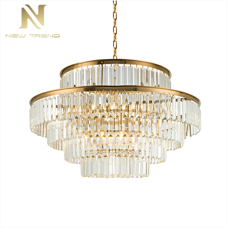 Hot Product Modern Style Decoration Villa Bar Indoor Matel Crystal LED Pendant Lamp PZ8106