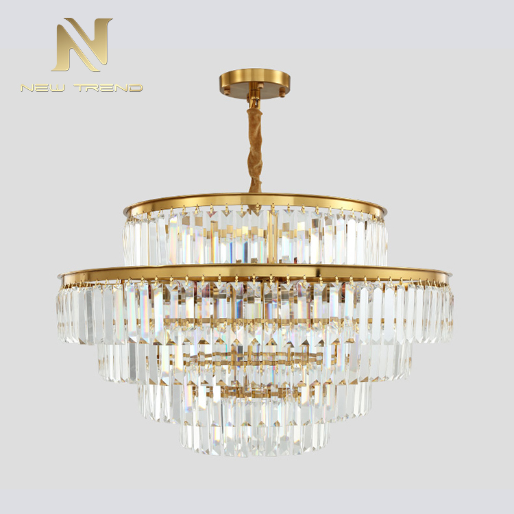 Hot Product Modern Style Decoration Villa Bar Indoor Matel Crystal LED Pendant Lamp PZ8106