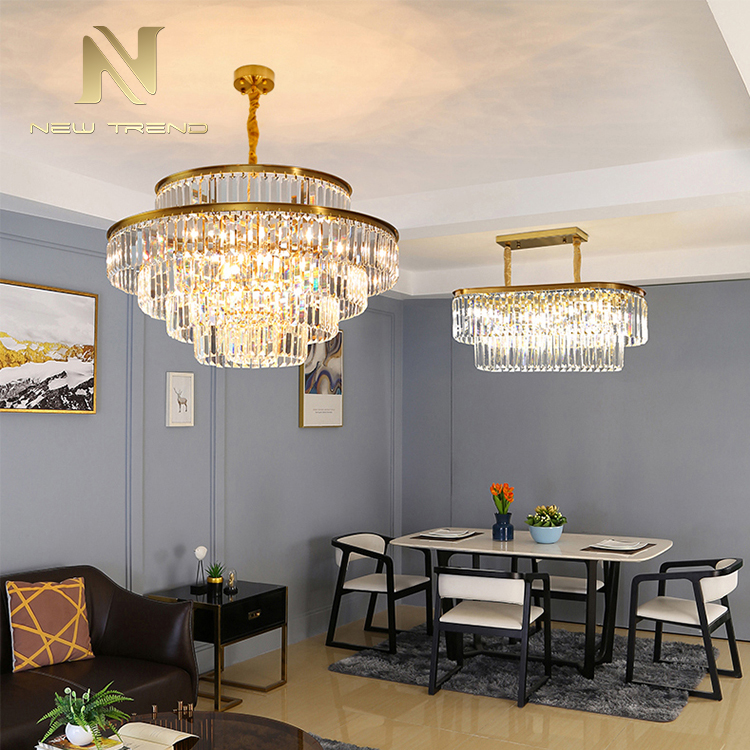 Hot Product Modern Style Decoration Villa Bar Indoor Matel Crystal LED Pendant Lamp PZ8106