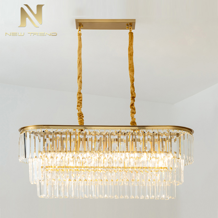 Hot Product Modern Style Decoration Villa Bar Indoor Matel Crystal LED Pendant Lamp PZ8106