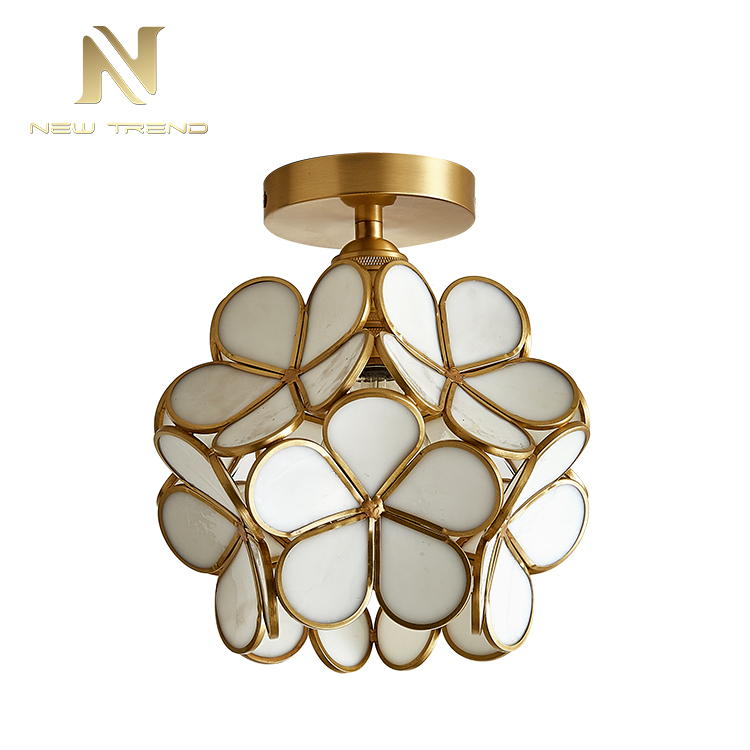 Retro style residential decoration hotel house copper flower ball ceiling light CF00287