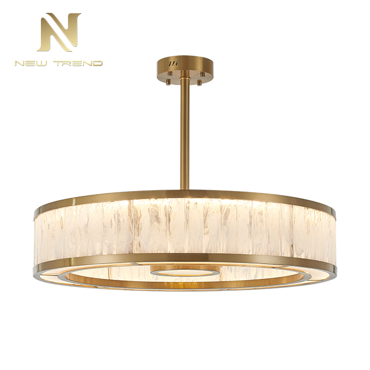 Fashion modern indoor hanging round stainless steel glass led pendant light DL0046