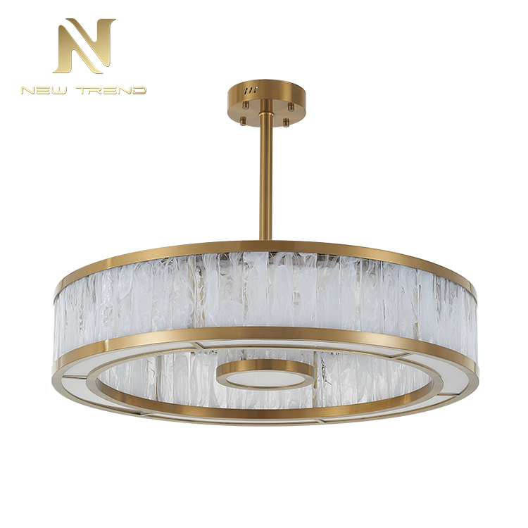 Fashion modern indoor hanging round stainless steel glass led pendant light DL0046