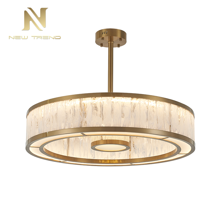 Fashion modern indoor hanging round stainless steel glass led pendant light DL0046