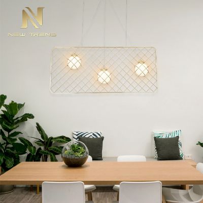 Popular interior decoration lamp for cafe home iron grid led pendant light DM0010