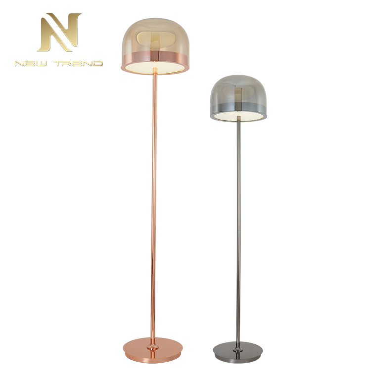 Modern classic hotel project bedroom standing iron glass LED floor lamp FA0096