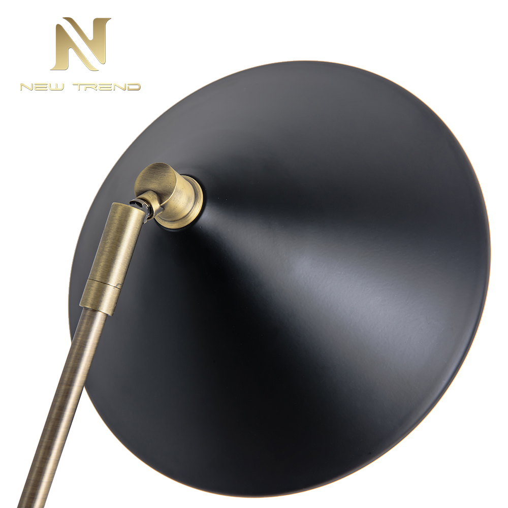 Hot sale hotel guest room bedroom iron gold black adjustable led floor light FH0066