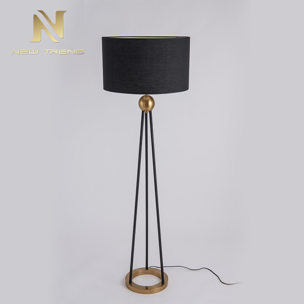 Modern decorative home antique lighting classic iron cloth gold floor lamp FH0068