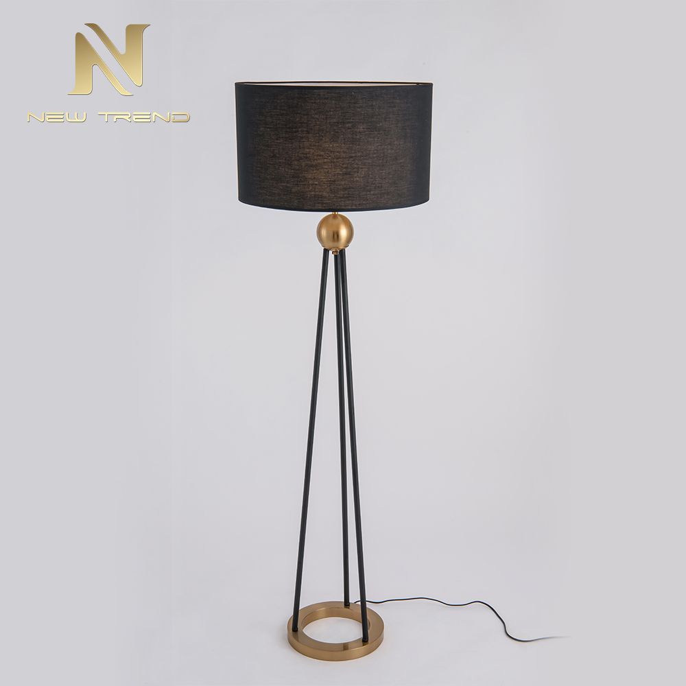 Modern decorative home antique lighting classic iron cloth gold floor lamp FH0068