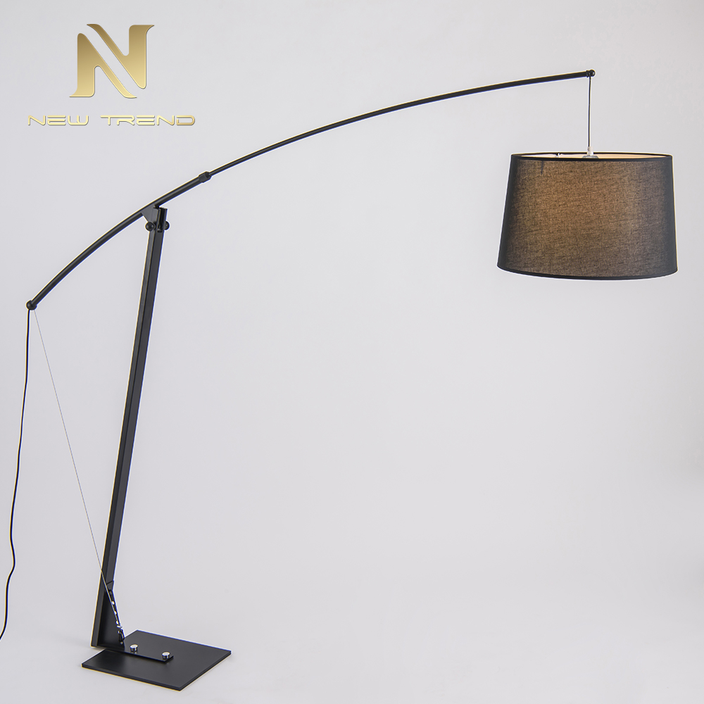 European Home decoration standing adjustable iron black coffee floor lamp FH0072