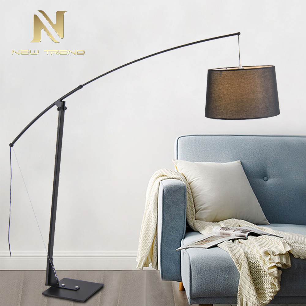 European Home decoration standing adjustable iron black coffee floor lamp FH0072