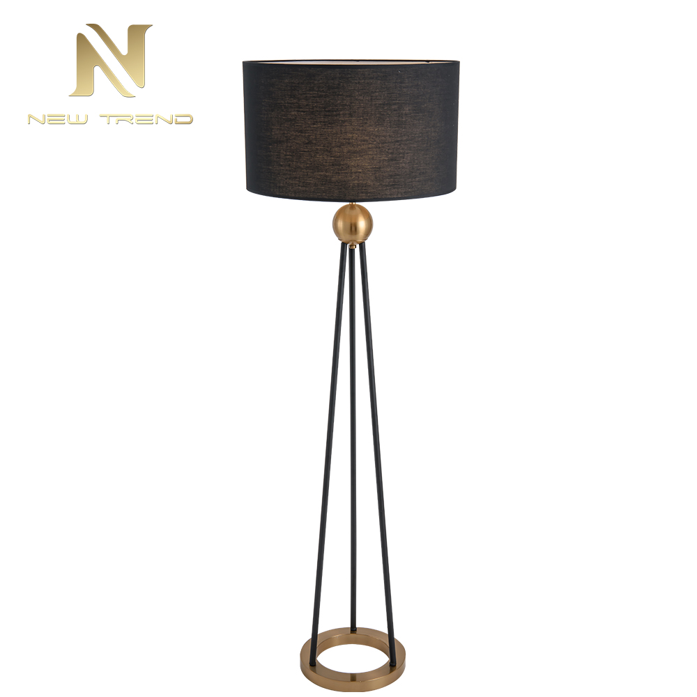 Modern decorative home antique lighting classic iron cloth gold floor lamp FH0068