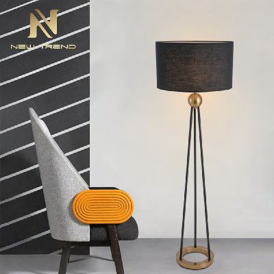 Modern decorative home antique lighting classic iron cloth gold floor lamp FH0068