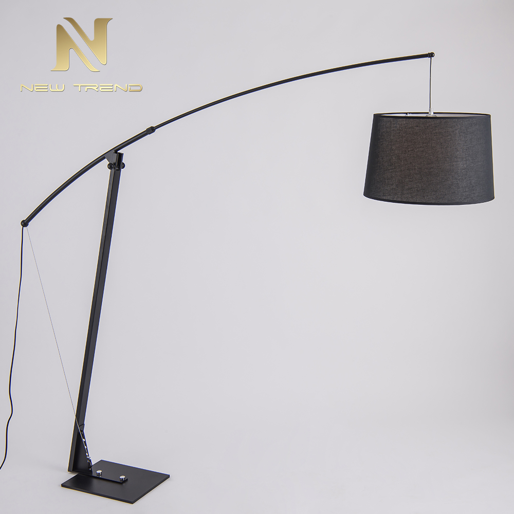 European Home decoration standing adjustable iron black coffee floor lamp FH0072