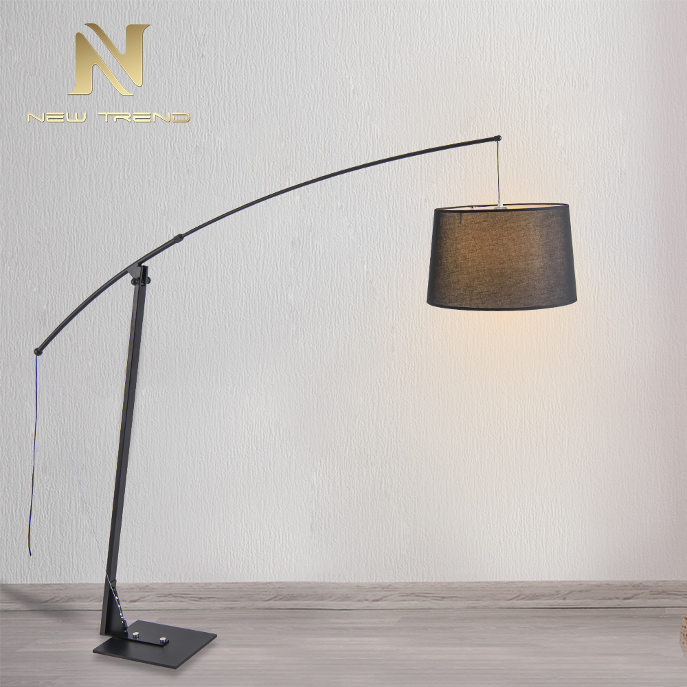 European Home decoration standing adjustable iron black coffee floor lamp FH0072